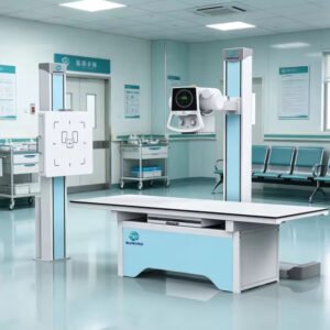 SR50R-E Stationary X Ray Machine,50kW 380V,40-150kVp/10-630mA,Electric Lifting Bed X-ray Unit for Hospital Radiology Examination