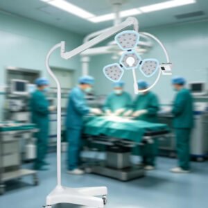 Main-01 SRM-3 Mobile Floor LED Surgical Lamp Osram Beads Adjustable Brightness Color Temp Medical Shadowless Exam Light