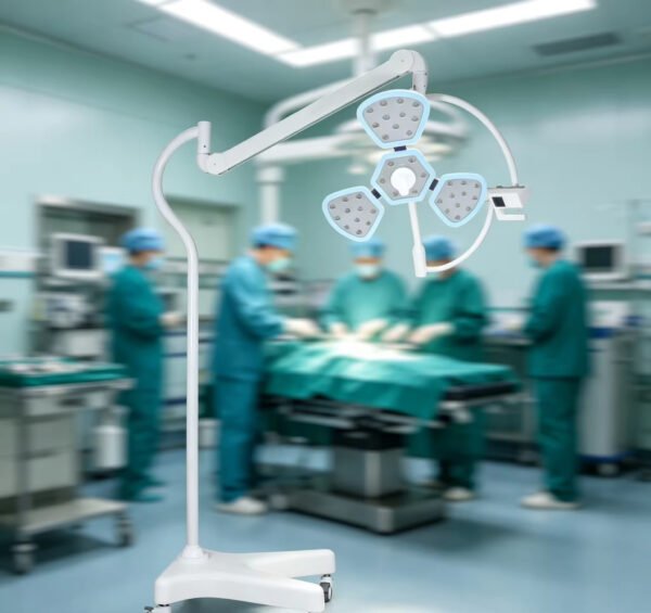 Main-01 SRM-3 Mobile Floor LED Surgical Lamp Osram Beads Adjustable Brightness Color Temp Medical Shadowless Exam Light
