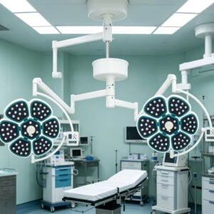 SRC-H6+6 Ceiling Double Head LED Operating Lamp Adjustable Brightness Color Temp Hospital Shadowless Surgical Light