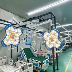 YDE700/700 Ceiling Dual Cross LED Surgical Lamp Electronic Focus Adjustable Color Temp Hospital Operating Light