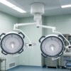 SR900+800D Ceiling Dual Round LED Operating Light 20-Step Auto Dimming Hospital Surgical Lamp