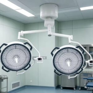 SR900+800D Ceiling Dual Round LED Operating Light 20-Step Auto Dimming Hospital Surgical Lamp