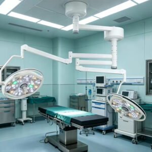 SR-H7D Ceiling Dual 700mm Round LED Surgical Lamp Adjustable CRI & Color Temp Operating Light