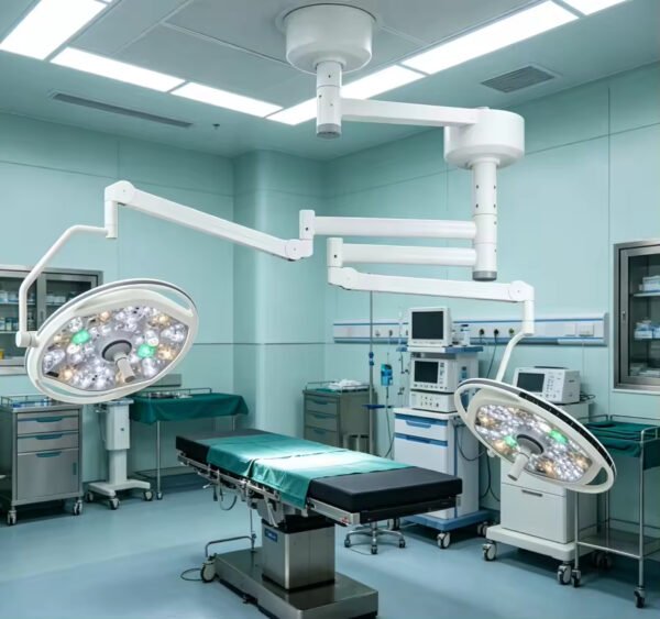 Main-01 SR-H7D Ceiling Dual 700mm Round LED Surgical Lamp Adjustable CRI & Color Temp Operating Light