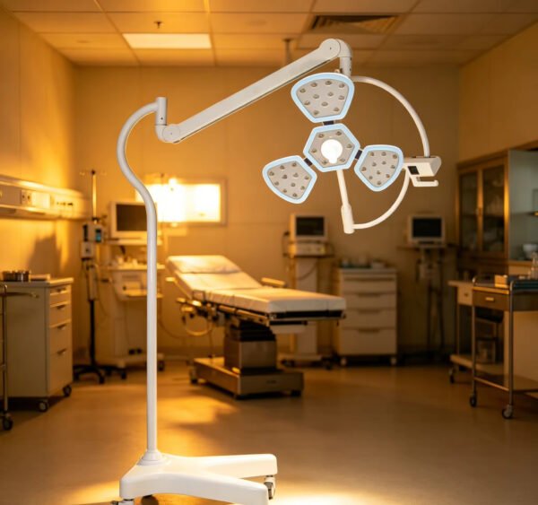 Main-02 SRM-3 Mobile Floor LED Surgical Lamp Osram Beads Adjustable Brightness Color Temp Medical Shadowless Exam Light