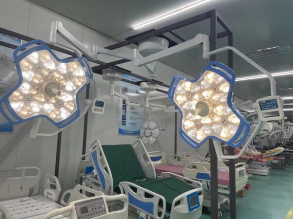 YDE700/700 Ceiling Dual Cross LED Surgical Lamp Electronic Focus Adjustable Color Temp Hospital Operating Light