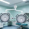 SR900+800D Ceiling Dual Round LED Operating Light 20-Step Auto Dimming Hospital Surgical Lamp