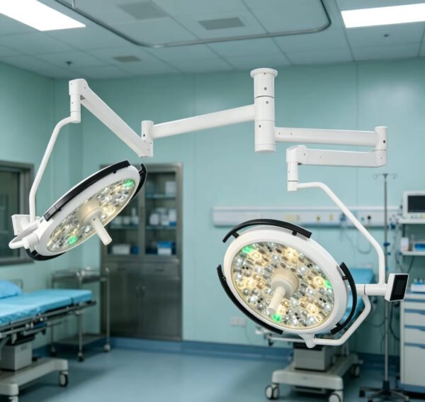 Main-03 SR-H6D Ceiling Dual 660mm Round LED Surgical Lamp Adjustable CRI Color Temp Operating Light