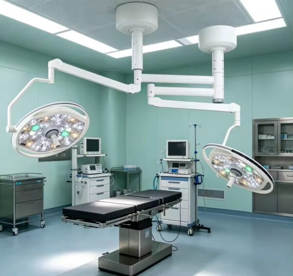 Main-03 SR-H7D Ceiling Dual 700mm Round LED Surgical Lamp Adjustable CRI & Color Temp Operating Light
