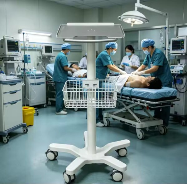 Main-04 SF15 ECG Machine and Ultrasound Machine Trolley with an Iron Basket Aluminum Alloy Trolley