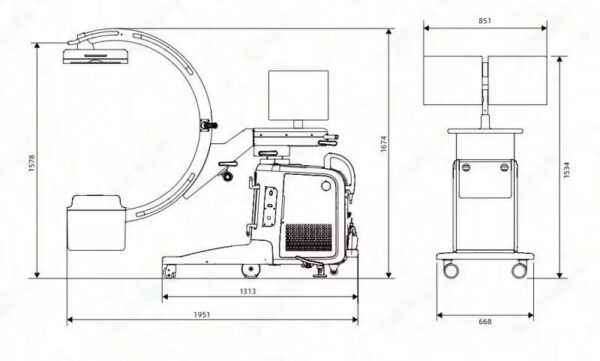 Main-04 SR-50A High-end Medical Mobile Digital 15kw C- Arm X-ray Machine