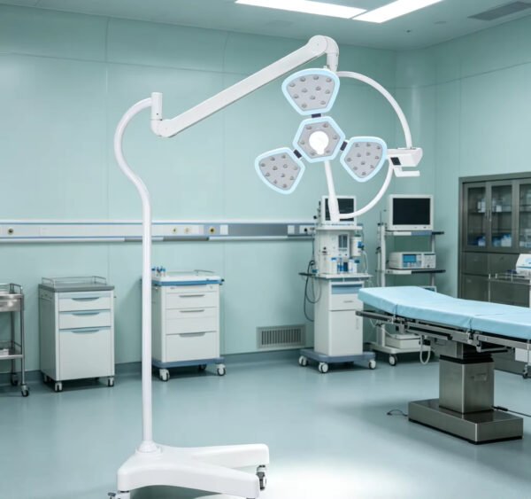 Main-04 SRM-3 Mobile Floor LED Surgical Lamp Osram Beads Adjustable Brightness Color Temp Medical Shadowless Exam Light