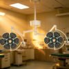 Main-04 SRC-H6+6 Ceiling Double Head LED Operating Lamp Adjustable Brightness Color Temp Hospital Shadowless Surgical Light