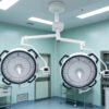 SR900+800D Ceiling Dual Round LED Operating Light 20-Step Auto Dimming Hospital Surgical Lamp
