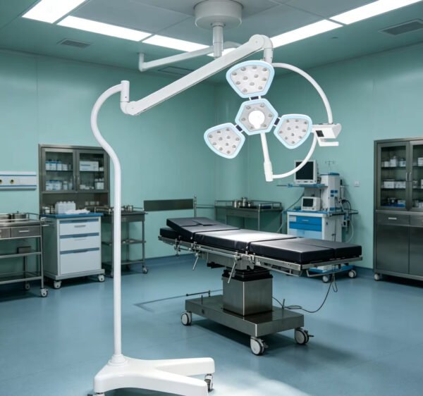Main-05 SRM-3 Mobile Floor LED Surgical Lamp Osram Beads Adjustable Brightness Color Temp Medical Shadowless Exam Light