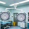 SR900+800D Ceiling Dual Round LED Operating Light 20-Step Auto Dimming Hospital Surgical Lamp