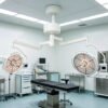 Main-05 SR-H8D Ceiling Mount 700+500mm Dual Head LED Surgical Light Adjustable CRI & Color Temperature Operating Lamp