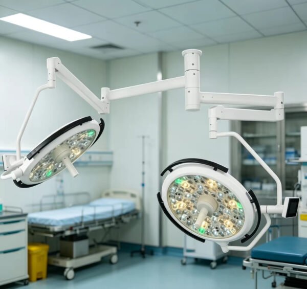 Main-06 SR-H6D Ceiling Dual 660mm Round LED Surgical Lamp Adjustable CRI Color Temp Operating Light