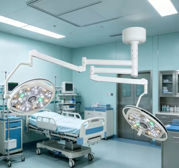 Main-06 SR-H7D Ceiling Dual 700mm Round LED Surgical Lamp Adjustable CRI & Color Temp Operating Light