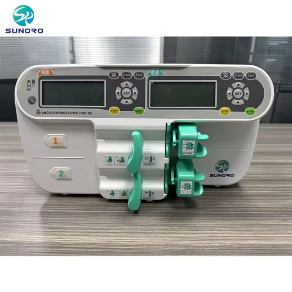 Main-02 SRS-9B Double Channel Digital Medical Electric Volumetric IV Syringe Infusion Pump for Human Vet