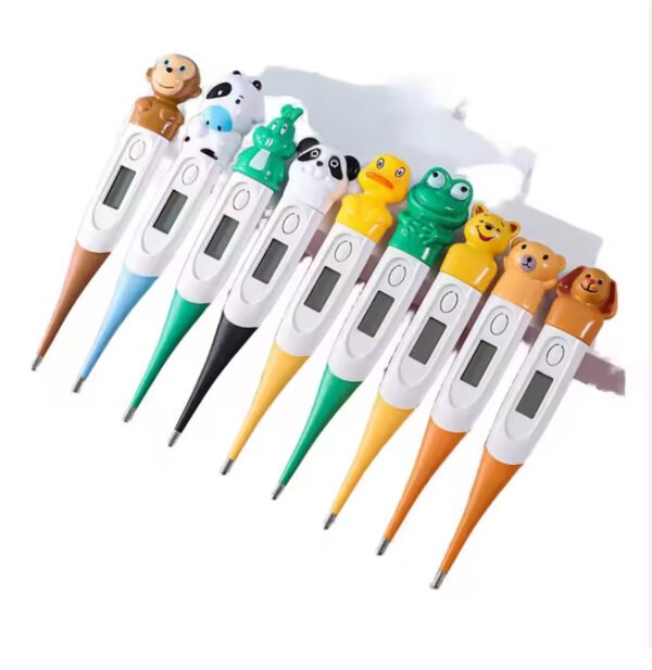 KH-102 Cartoon Cow and Monkey Animal Head Design Soft-Tip Electronic Digital Thermometer for Children and Infants English Version