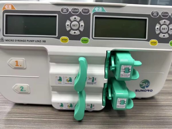 Main-03 SRS-9B Double Channel Digital Medical Electric Volumetric IV Syringe Infusion Pump for Human Vet
