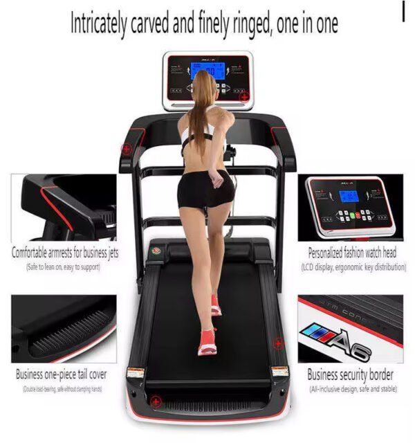 Main-04 A6S Walking Folding Treadmill Machine for Sale Low Price Home Electric Manual Television Fitness Running Custom LED Screen Unisex