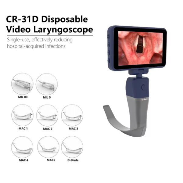Main-04 SR-31 Hot Sale Reusable Video Laryngoscope with 3.2 Inch Screen Neonate Pediatric Adult Equipment