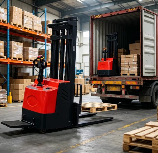 Main-05 SR-CC07 Electric Pallet Stacker Forklift Hydraulic Drive for Retail Restaurants Farms Battery Power Source New Used Condition