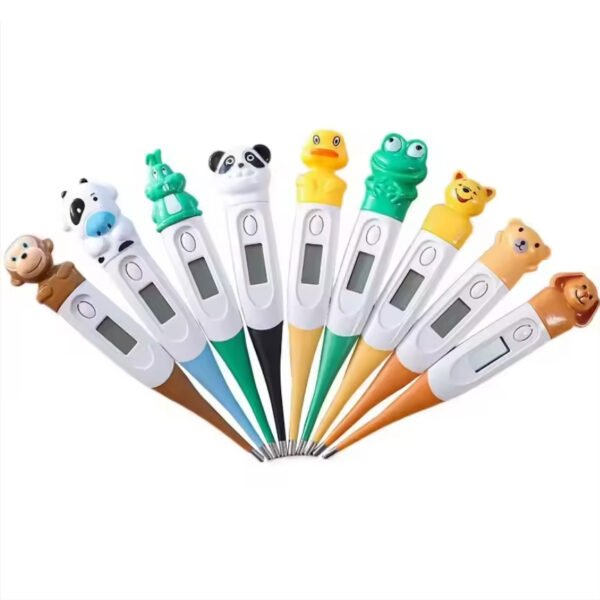 KH-102 Cartoon Cow and Monkey Animal Head Design Soft-Tip Electronic Digital Thermometer for Children and Infants English Version