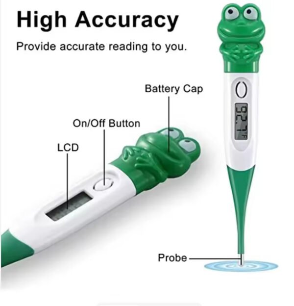 KH-102 Cartoon Cow and Monkey Animal Head Design Soft-Tip Electronic Digital Thermometer for Children and Infants English Version