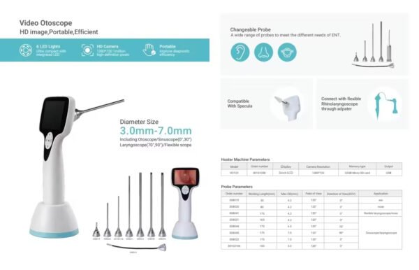 Main-06 SBD-VOT Video Otoscope Bare Computer Portable Digital Video Otoscope Ent Diagnostic Sets with Lcd Large Screen