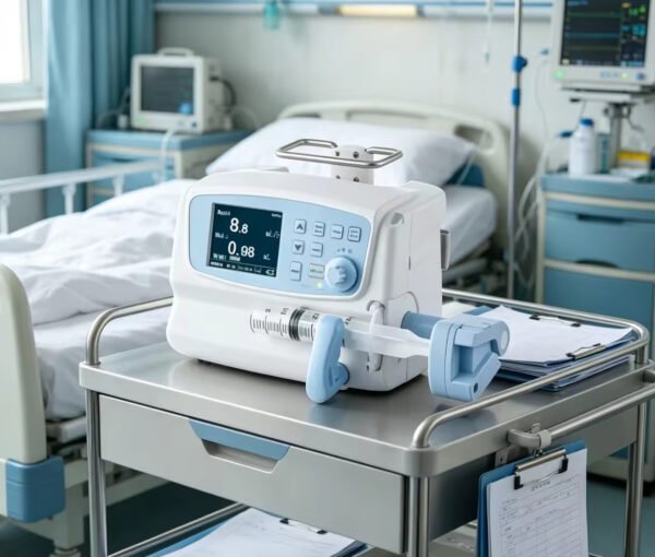 Main-01 SL-605T High Precision Syringe Pump 0.01 Ml/h Flow Control Drug Library 50000 Event Log Stackable Docking Station for ICU Infusion