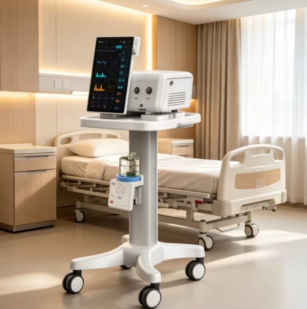 Main-02 T80 Portable Electric Hospital Intensive Care Unit Ventilator Equipped with a 15-inch Touch Screen Display and Life Sign Monitoring