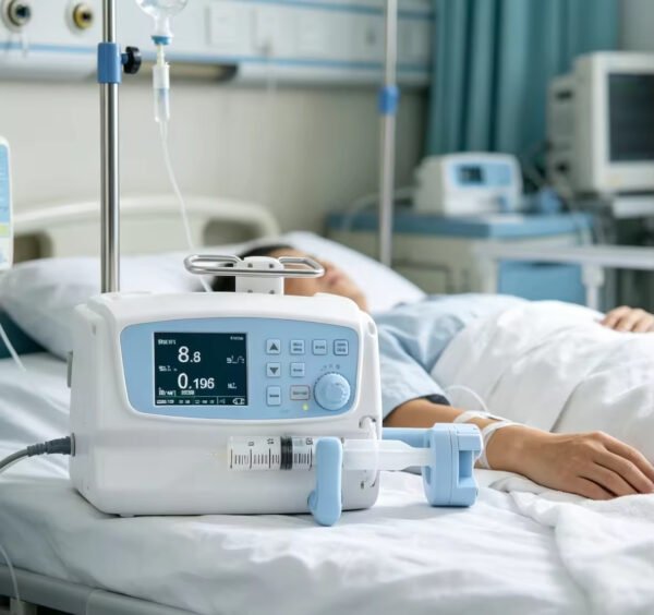 Main-02 SL-605T High Precision Syringe Pump 0.01 Ml/h Flow Control Drug Library 50000 Event Log Stackable Docking Station for ICU Infusion