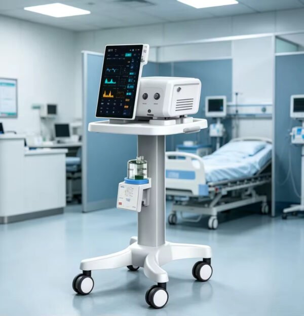 Main-03 T80 Portable Electric Hospital Intensive Care Unit Ventilator Equipped with a 15-inch Touch Screen Display and Life Sign Monitoring