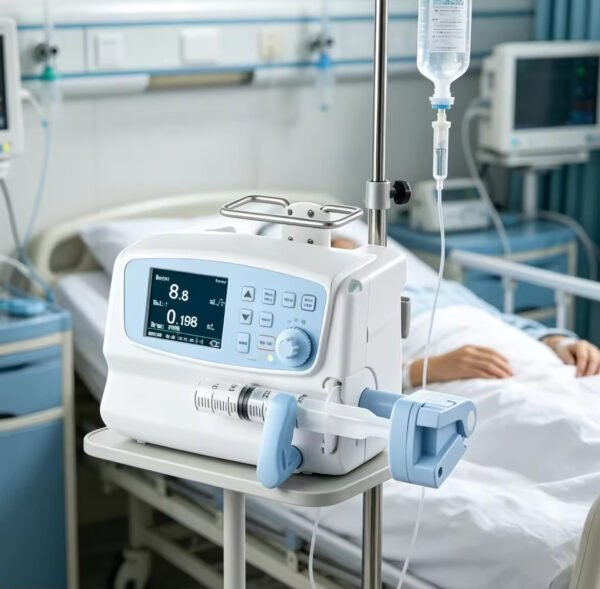 Main-03 SL-605T High Precision Syringe Pump 0.01 Ml/h Flow Control Drug Library 50000 Event Log Stackable Docking Station for ICU Infusion