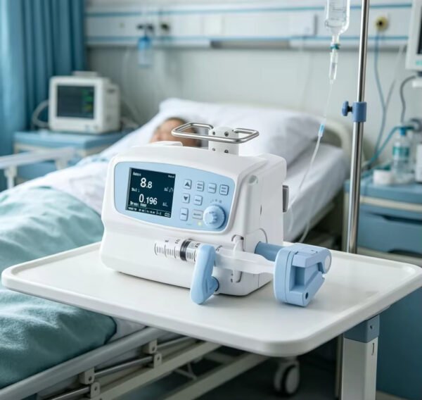 Main-04 SL-605T High Precision Syringe Pump 0.01 Ml/h Flow Control Drug Library 50000 Event Log Stackable Docking Station for ICU Infusion