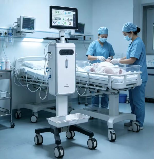 Nain-02 P6 TemperatureControl System ICU Ventilator Invasive/Non-Invasive Modes Turbine Driven CE Certified