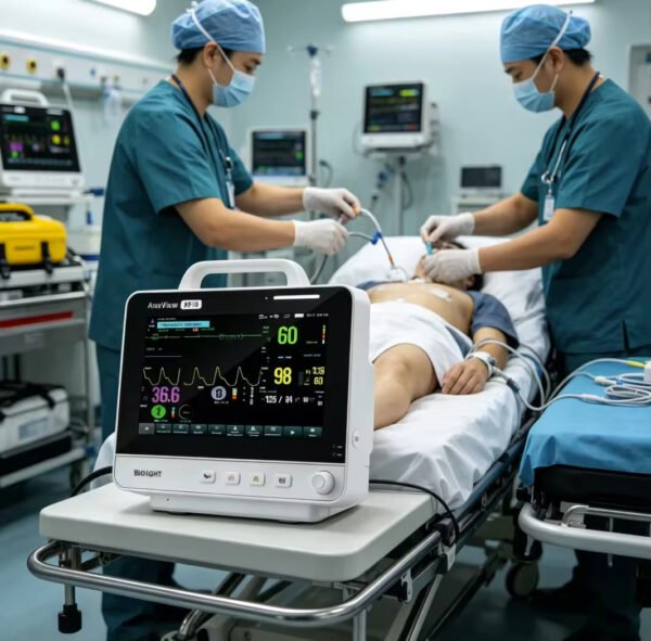M10 Multiparameter Patient Monitor 10 Inch Touch Screen ECG NIBP SpO2 RESP TEMP CE Hospital Vital Signs Monitor
