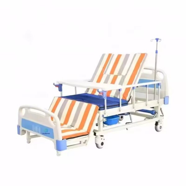 Main-01 T-401 The hospital special double bed, the medical nursing bed is manually adjusted, with guardrails, comfortable and durable