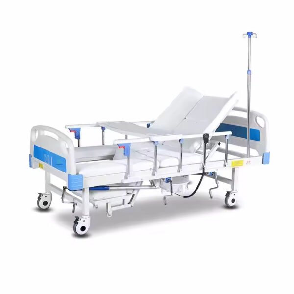 Main-01 F-501 5 Cranks Bed Half Bending Nursing Hospital Bed Turning Crank Nursing Bed ICU Patient Hospital Bed Toilet Potty Hole Care Bed