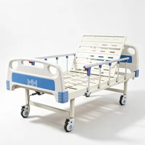 C-04 Single Crank Bed Manual Hospital ABS Bed with Guardrail Mute Wheel Furniture Flat Bed