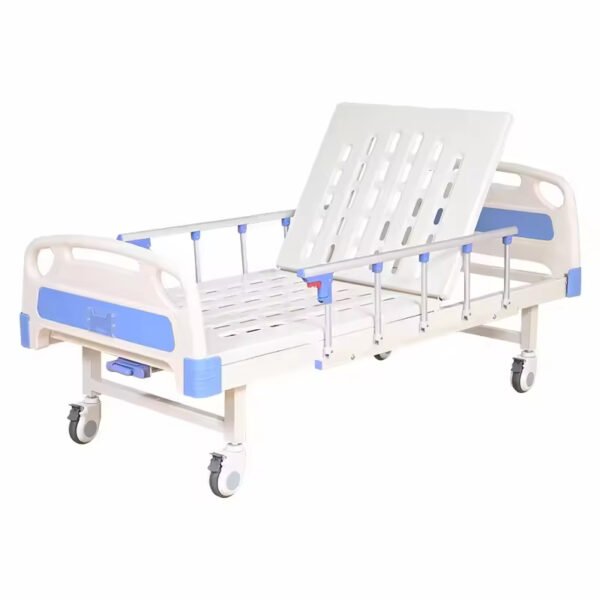 C-04 Single Crank Bed Manual Hospital ABS Bed with Guardrail Mute Wheel Furniture Flat Bed