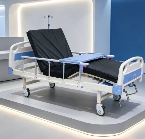 Main-04 T-06 2 Crank Bed Frame Patient Care Silent Double-Row Casters Manual Hospital Bed for Medical Ward